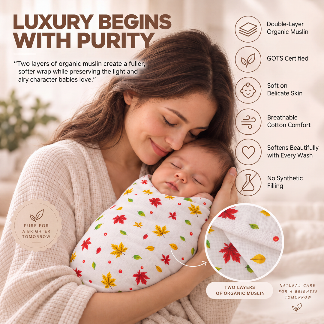 Celestial Trio | Organic Muslin Baby Swaddle (GOTS Certified)
