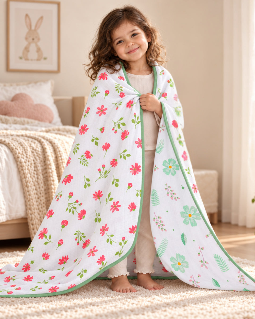 Elva | Reversible Muslin Baby Blanket