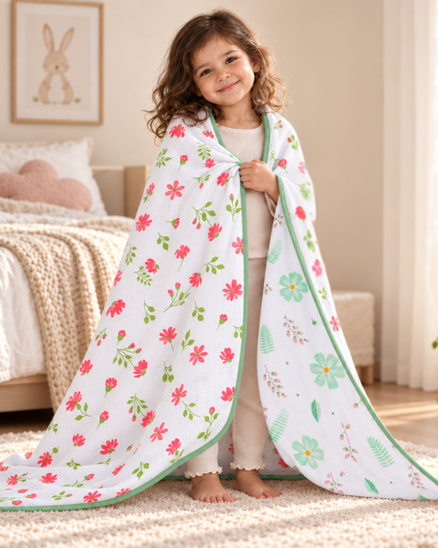 Elva | Reversible Muslin Baby Blanket