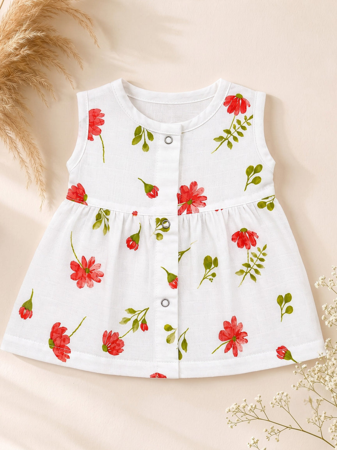 Lunora | Cotton Muslin Button Frock