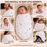Celestial Trio | Organic Muslin Baby Swaddle (GOTS Certified)