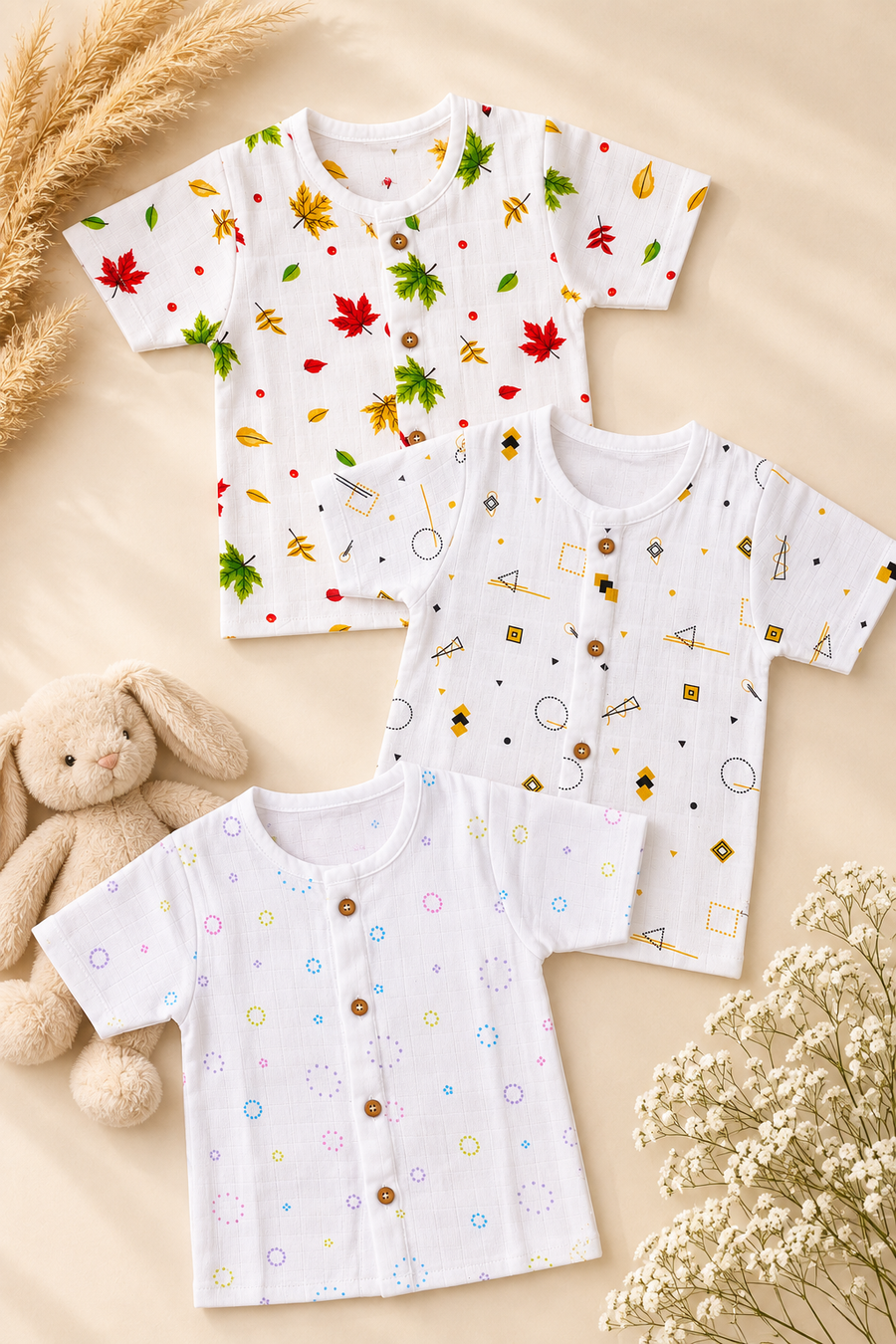 Bunli | Organic Muslin Half Sleeve Baby Jabla