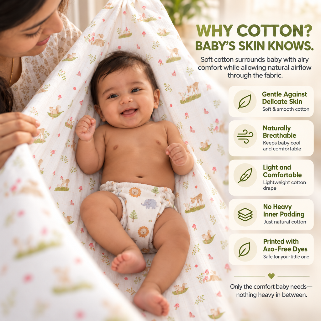 Swaya | Printed Cotton Baby Thottil with Net
