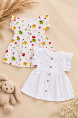 Maple Story | Organic Muslin Frill Sleeve Baby Frock