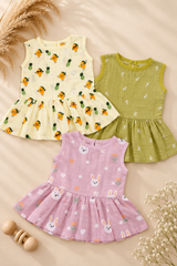 Elorie | Cotton Muslin Mixed Frock (Any Designs)