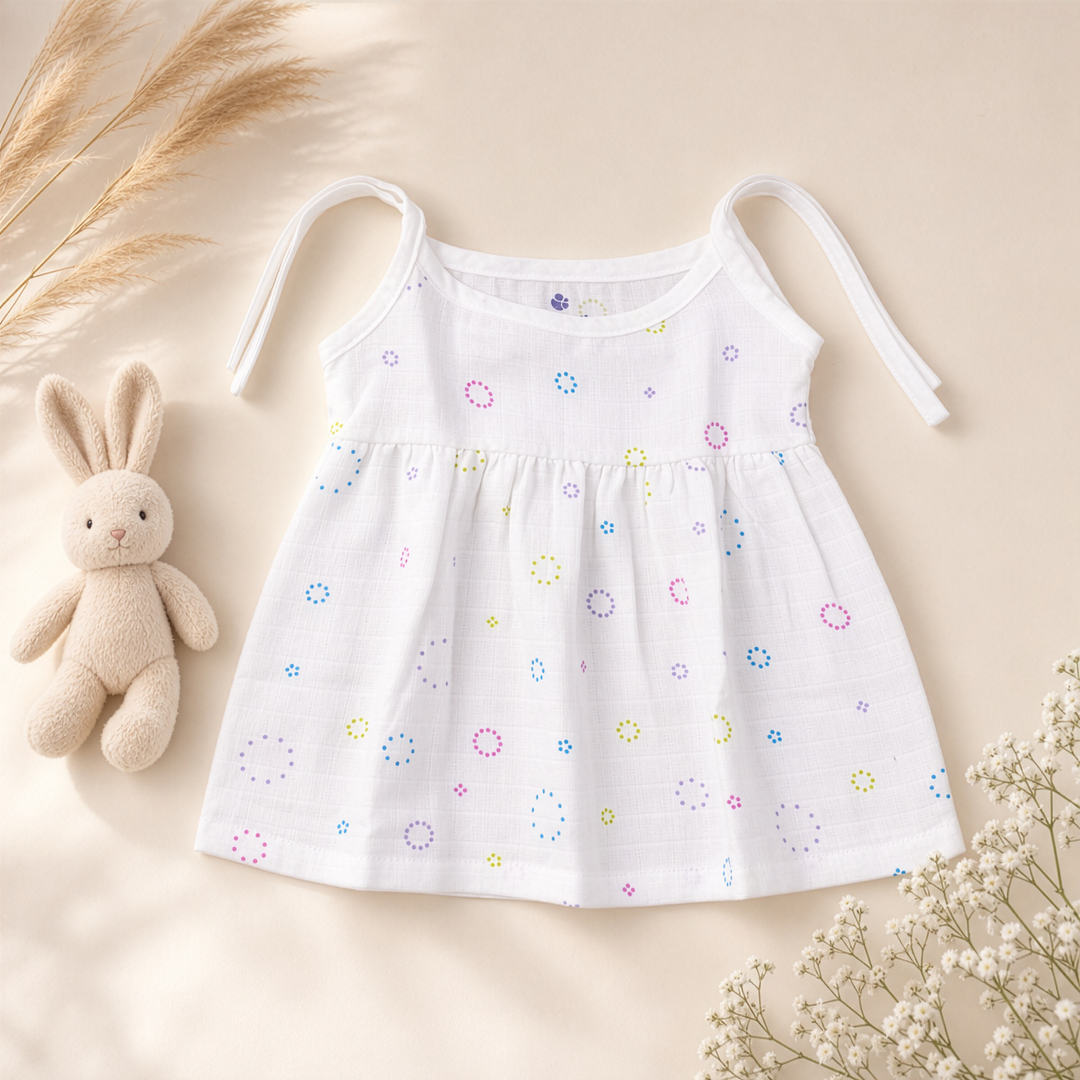 Dancing Knot | Organic Muslin Baby Frock