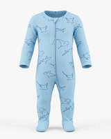 Blue Whale | Ribbed Baby Jumpsuit with Feet