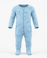 Blue Whale | Ribbed Baby Jumpsuit with Feet