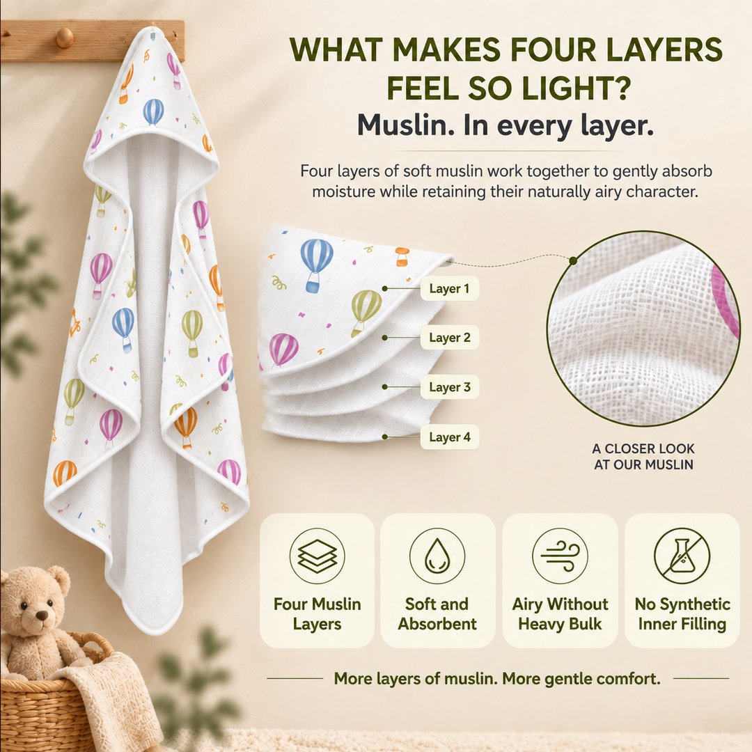 Sky Adventures | Muslin Hooded Baby Towel