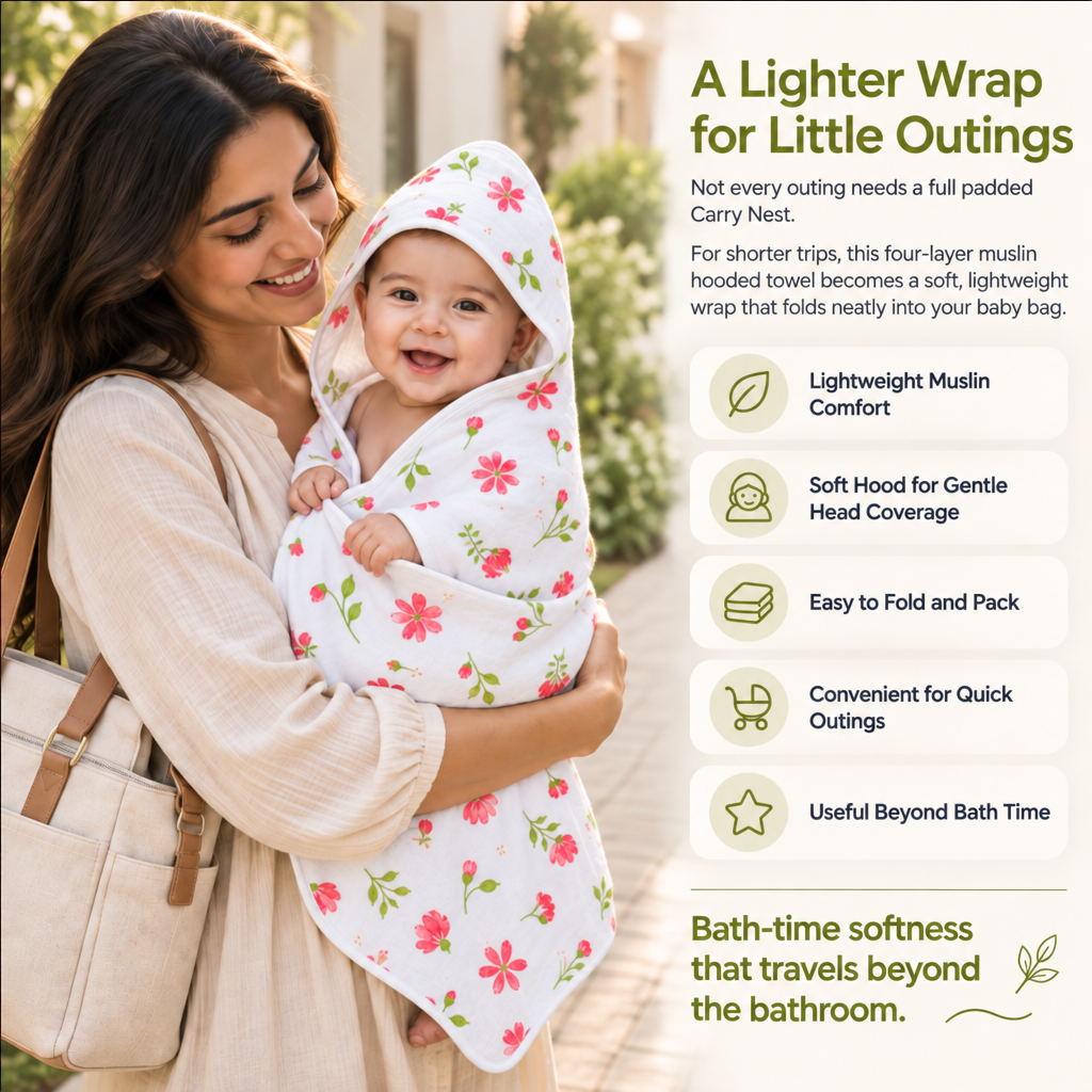 Wild Petals | Muslin Hooded Baby Towel