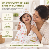 Woodland Friends | Muslin Hooded Baby Towel