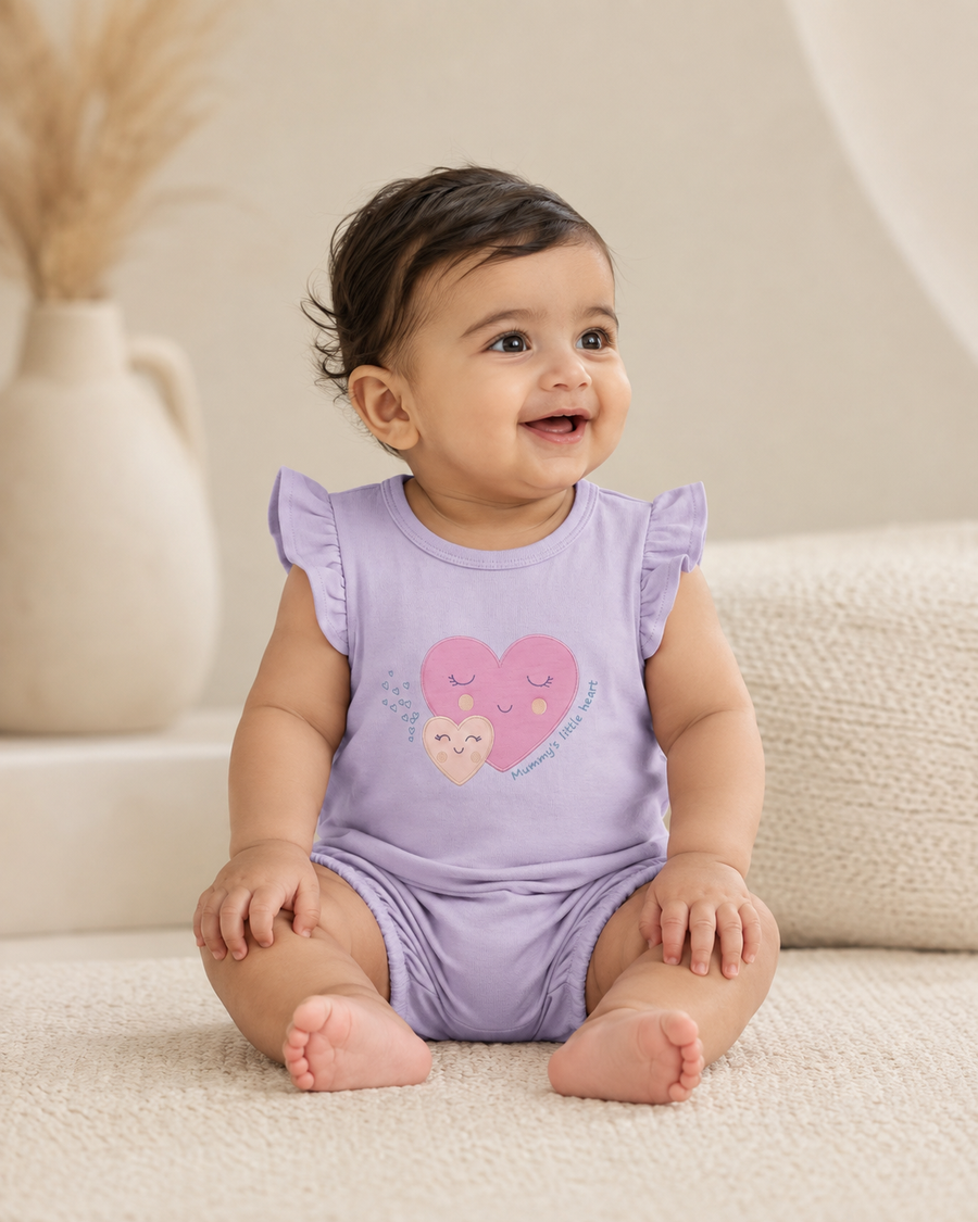 Lovey | Frill Sleeve Baby Romper