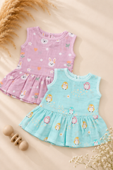 Elorie | Cotton Muslin Mixed Frock (Any Designs)