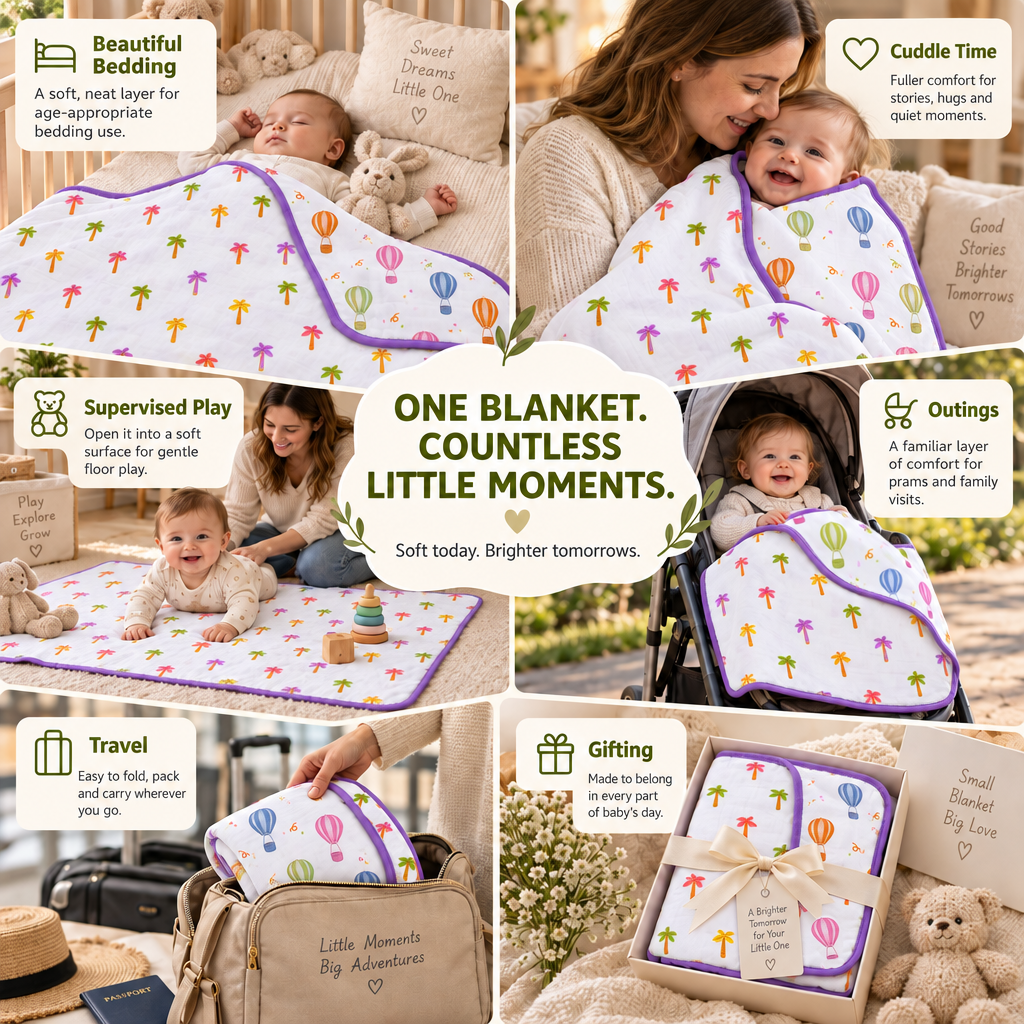 Mimi | Reversible Muslin Baby Blanket