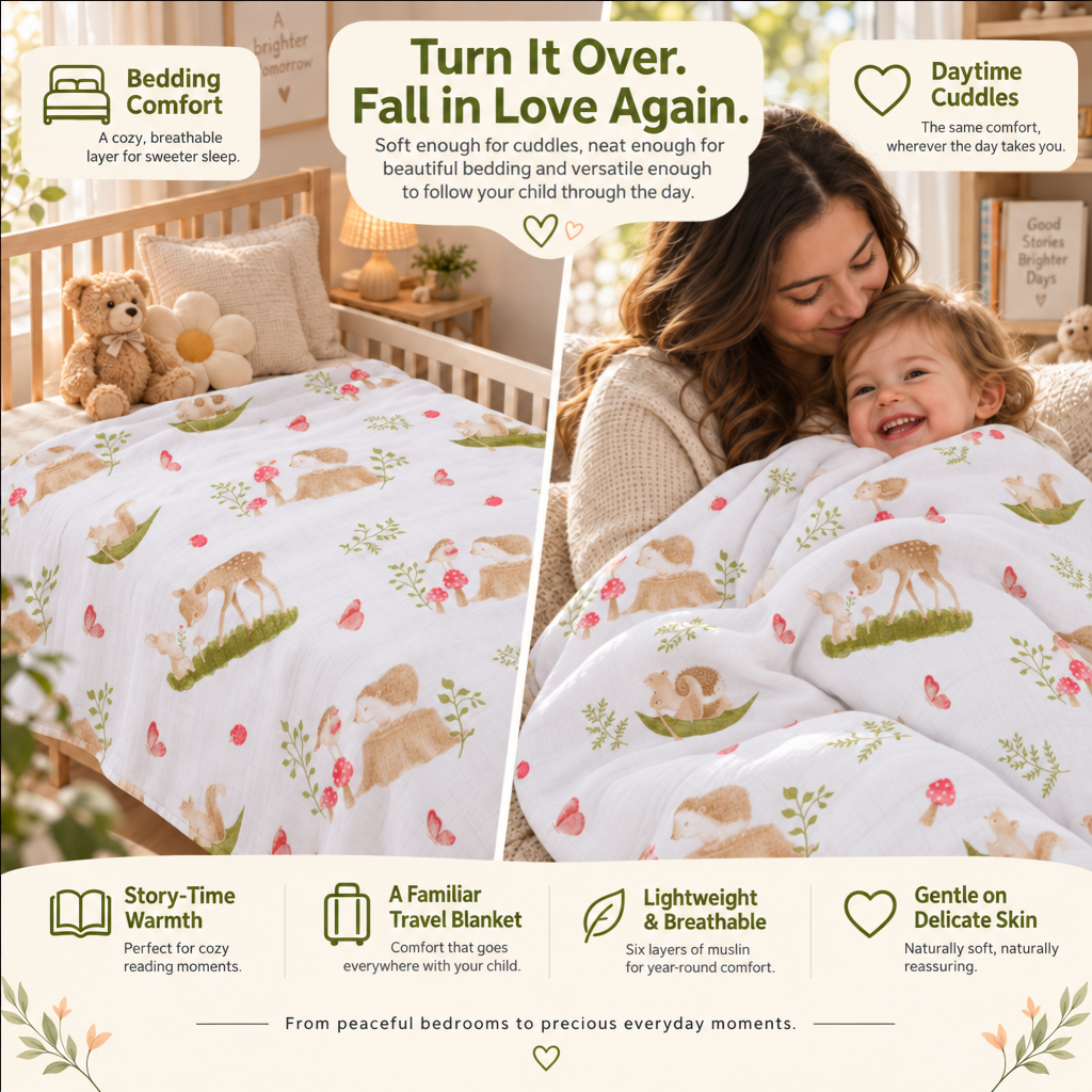 Mello | Reversible Muslin Baby Blanket