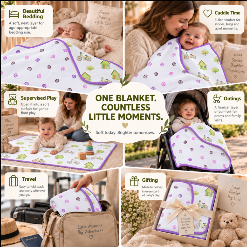 Nestle | Reversible Muslin Baby Blanket