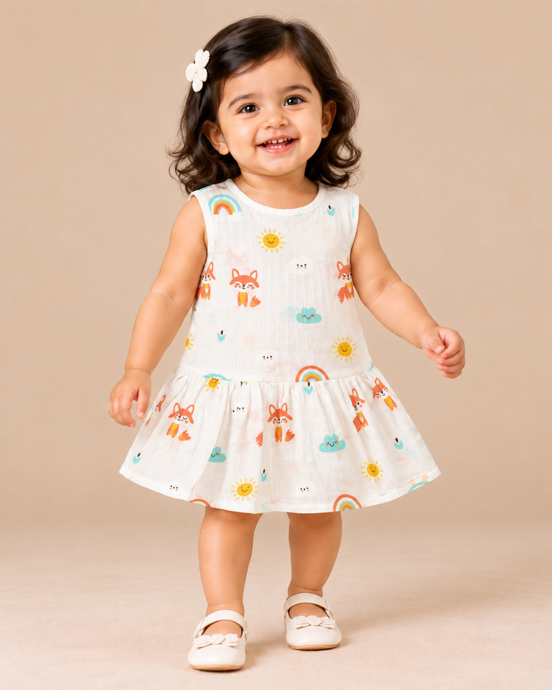 Elorie | Cotton Muslin Mixed Frock (Any Designs)