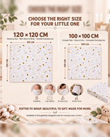 Moon Pebbles| Organic Muslin Baby Swaddle (GOTS Certified)