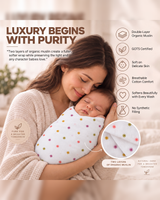 Moon Pebbles| Organic Muslin Baby Swaddle (GOTS Certified)