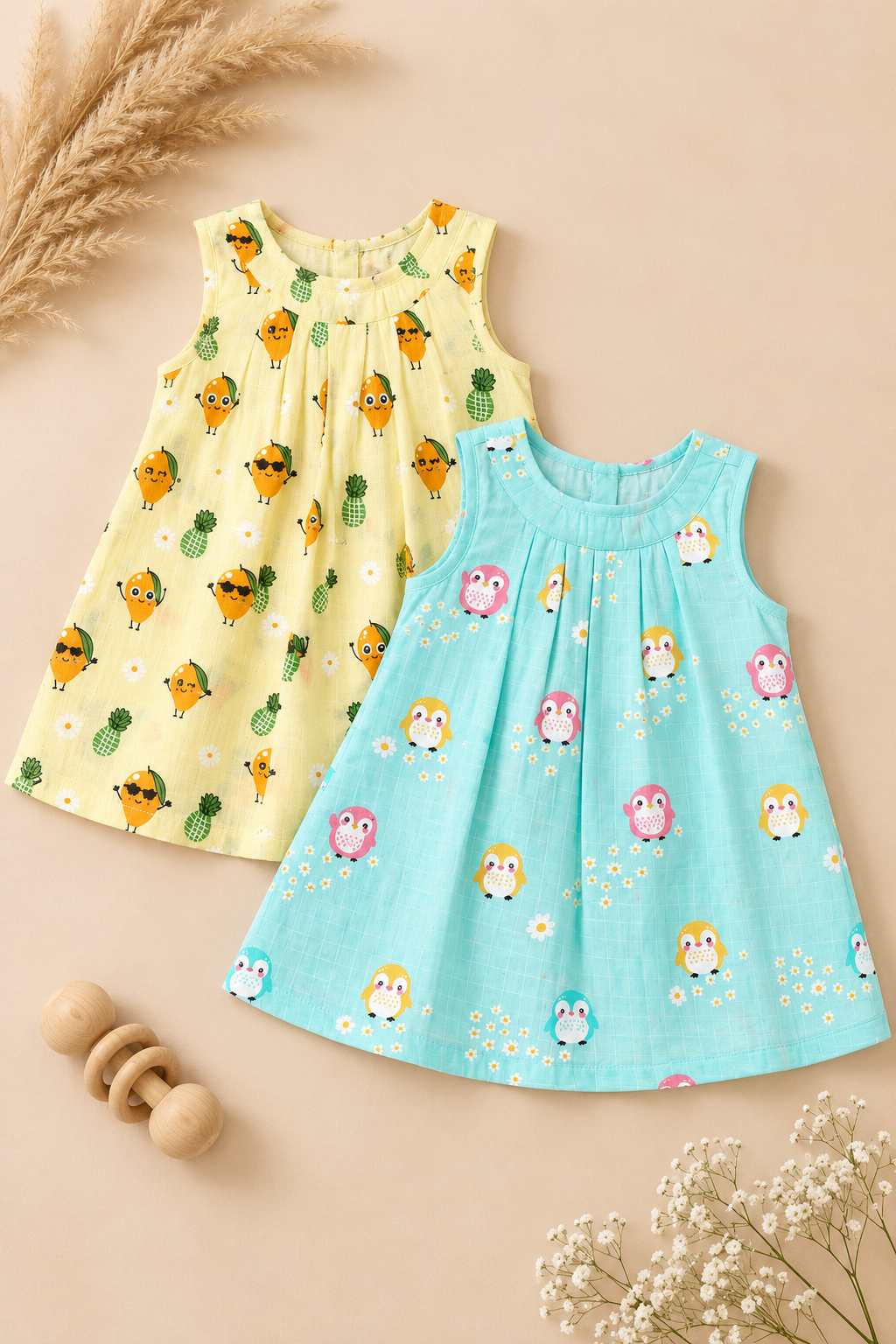 Tullie | Cotton Muslin A-Line Frock Set (Any Designs)
