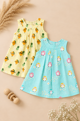 Tullie | Cotton Muslin A-Line Frock Set (Any Designs)