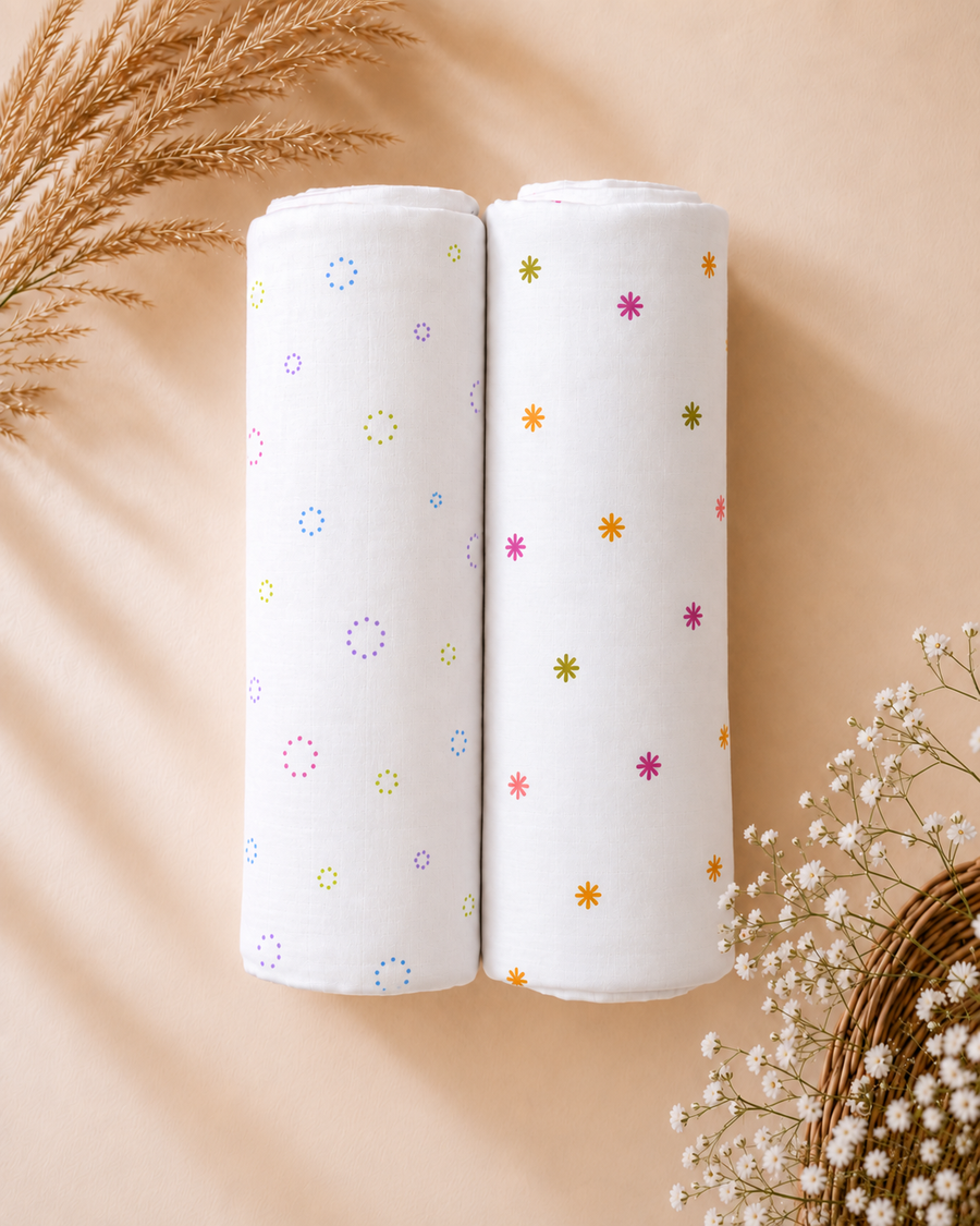Twinkling Star | Organic Muslin Baby Swaddle (GOTS Certified)