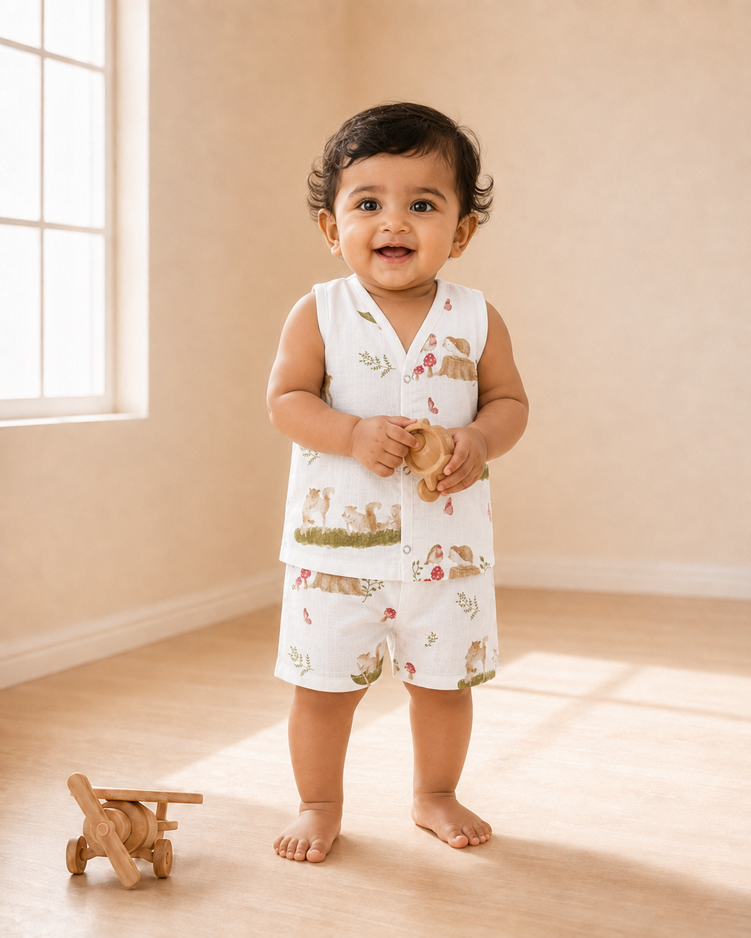 Wood | Muslin Sleeveless Baby Co-ord
